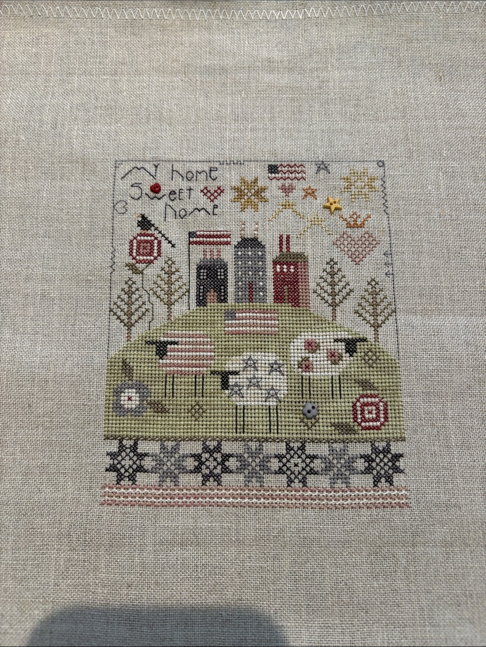 Micro handmade Crosstitch home sweet home